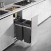 Thùng rác đôi gắn cánh kéo Grandx XW.D30M1